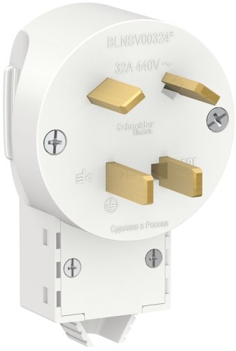 Вилка силовая Systeme Electric Blanca 32А 3P+N 400В белый  картинка 